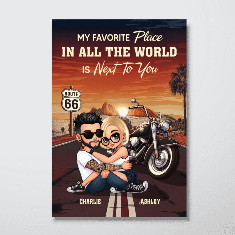 Bikers Couple Riding Partners for Life - Personalized Poster - Gift for Him, Gift for Her