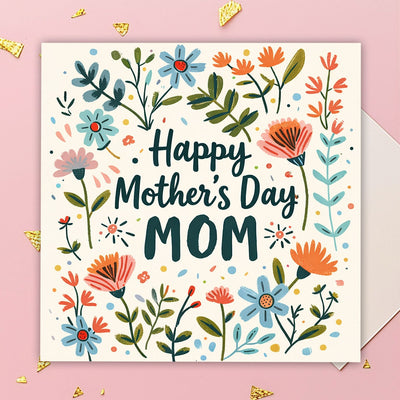 Happy Mother's Day Mom Floral Greeting Card