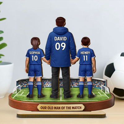 My Old Man Of The Match - Personalised 2-Layered Wooden Plaque - UK Father's Day Gift For Football Dad