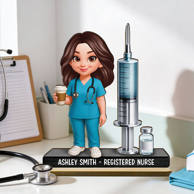 Proud Nurse - Personalized 2-Layered Wooden Plaque - Gift For Nurses