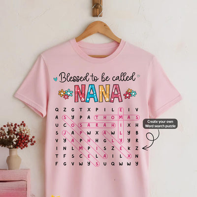 Blessed To Be Called Grandma Word Search Puzzle - Personalized Shirt - Mother's Day Gift For Grandma Mom