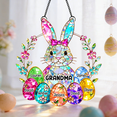 Bunny Grandma Easter Gift - Personalized Acrylic Suncatcher Ornament - Easter Gift, Mother's Day Gift for Grandma, Mom, Wife